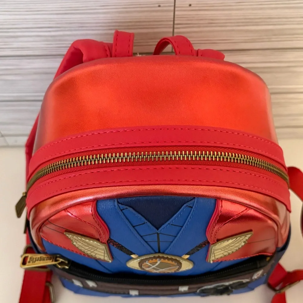 NWT Loungefly Marvel Metallic Dr Strange Cosplay Mini Backpack Eye Of Agamotto